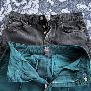 BDG Black Denim Jeans with Teal Wide Leg High Waisted Pant Bundle